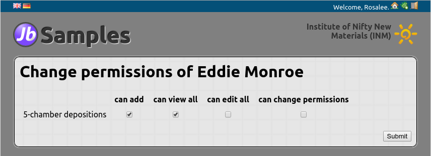 Change permissions screenshot